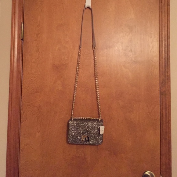 Aldo gold glitter cross over bag
