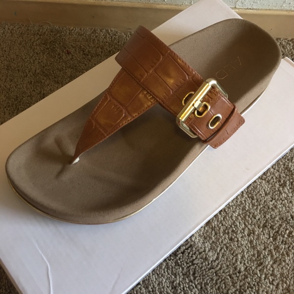 HOLD for @leigh115  Aldo Leather Cognac Sandals - Picture 2 of 3