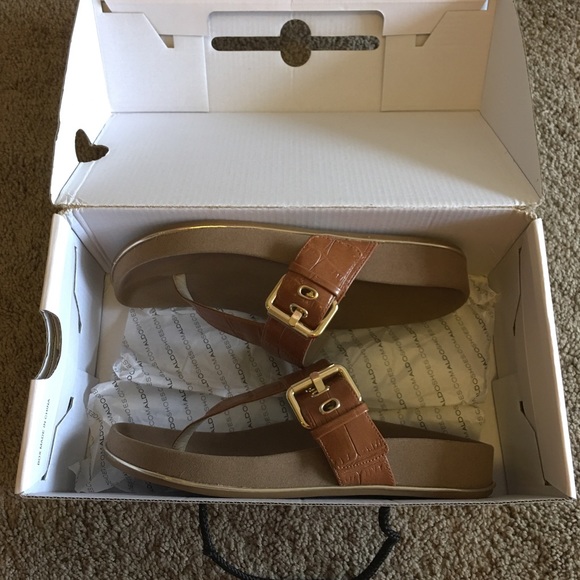 HOLD for @leigh115  Aldo Leather Cognac Sandals - Picture 3 of 3