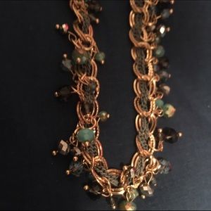 Gold and teal necklace