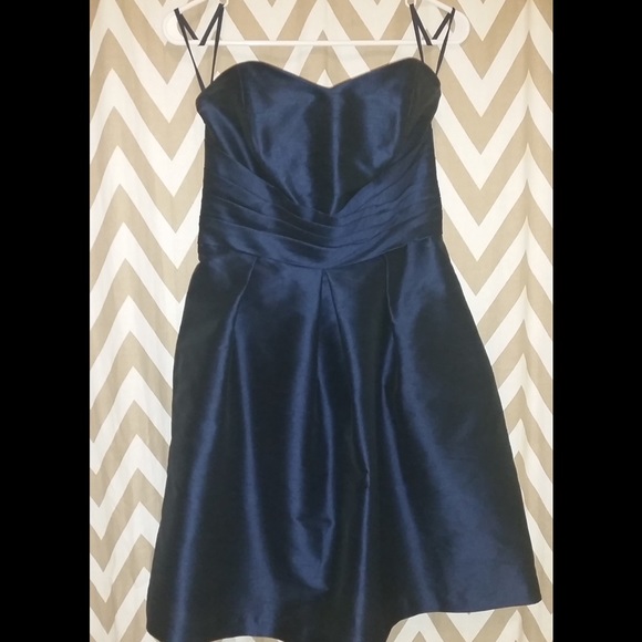 Strapless Navy blue cocktail dress