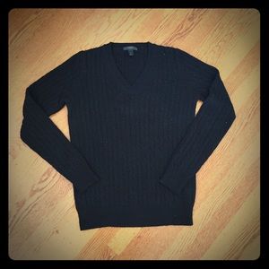 J.Crew Cable Merino V-neck Sweater
