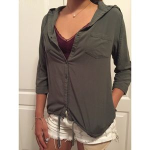 Button down hoodie