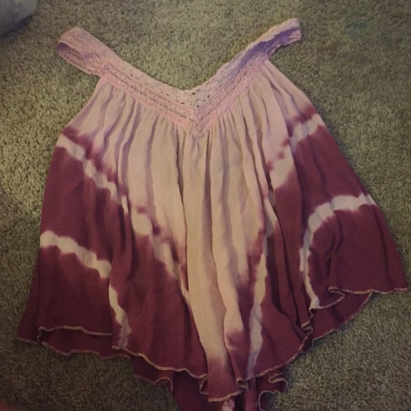 V neck tie dye blouse