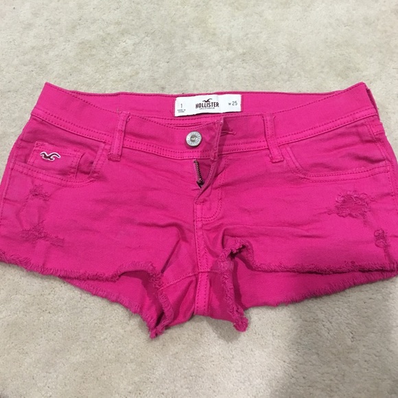 Nwot hollister hot pink Jean shorts