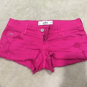 Nwot hollister hot pink Jean shorts