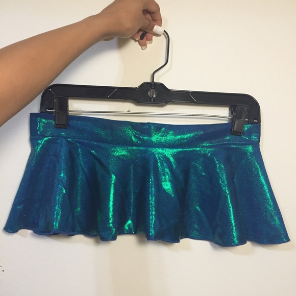 iridescent teal rave skirt