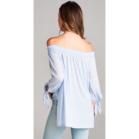 SALE • Baby Blue Off Shoulder Top ( last one ) - Picture 2 of 4