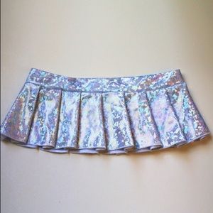 littleblackdiamond silver iridescent mini skirt