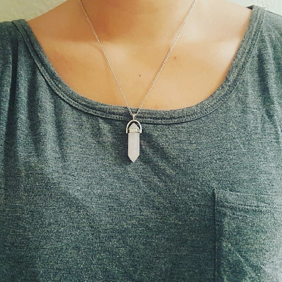 Rose quartz silver chain