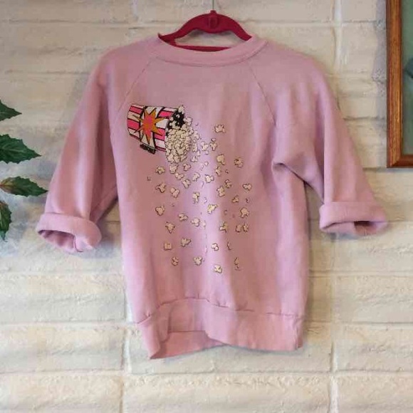 ❌sold Cute bubble gum pink popcorn sweater - Picture 1 of 3