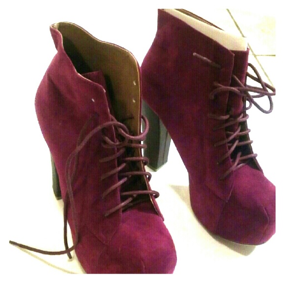 Shoes - New Sexy Fuscia Maroon Lita Platform Heels