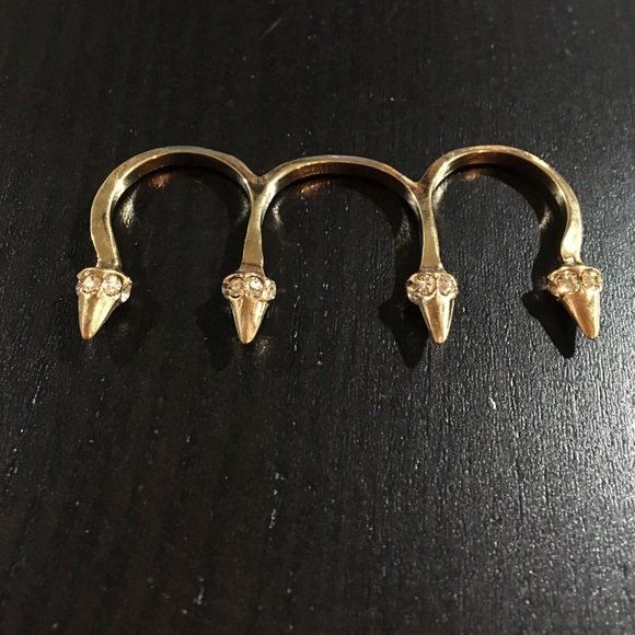 Three finger gold ring