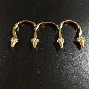 Three finger gold ring
