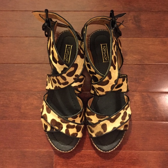 Topshop leopard sandals