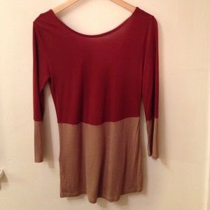 NWT BCBG color block cotton top
