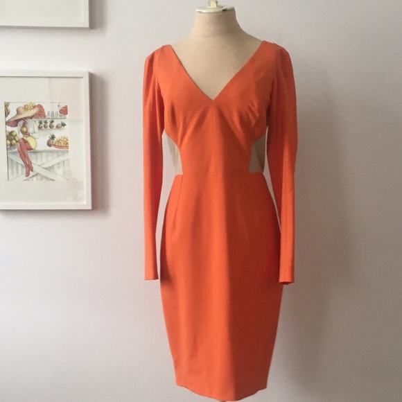 NWT Rachel Roy Orange/Grey Colorblock Dress