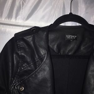 Topshop faux leather moto jacket
