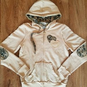 ANTHROPOLOGIE Scrapbook Zip Hoodie Medium