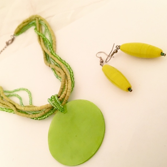 Hand beaded earrings and necklace!