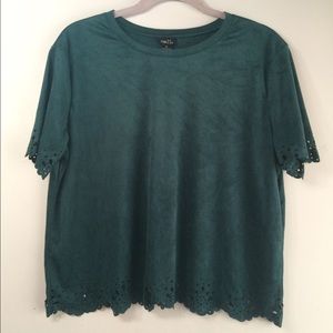 Sea Green Faux Suede Crop Top NWOT
