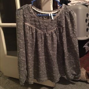 Long sleeve chiffon top