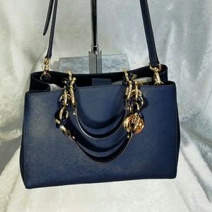 Michael Kors Cynthia Medium Leather Satchel