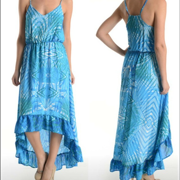 Tropical high-low dress