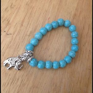 Turquoise Tibetan elephant charm bracelet