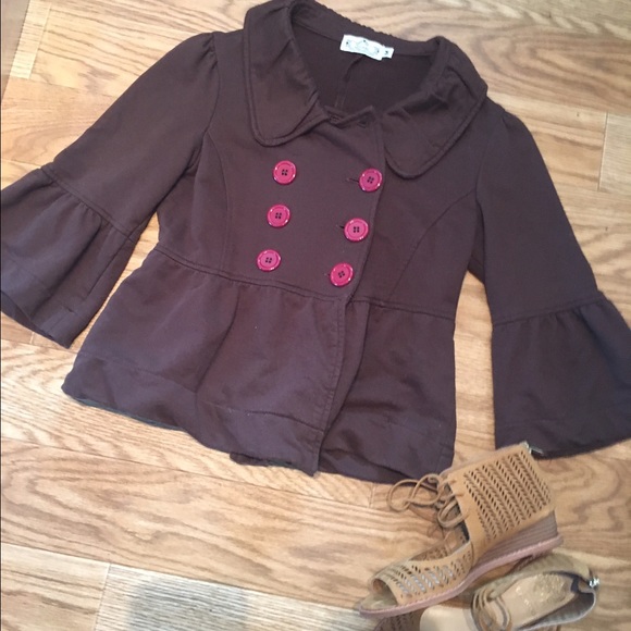Tailored Peplum Coat 🌷 Dark Brown