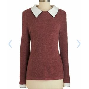 ModCloth Wine Appreciation Sweater in Bordeaux