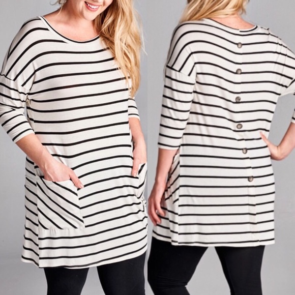 Striped Tunic (Reg & Curvy sizes available)