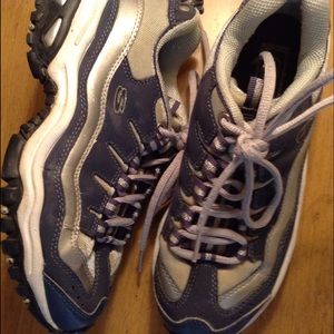 Blue and Silver Skechers Sneakers