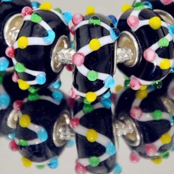 NWOT Unique Colorful Murano Glass Bead Charm