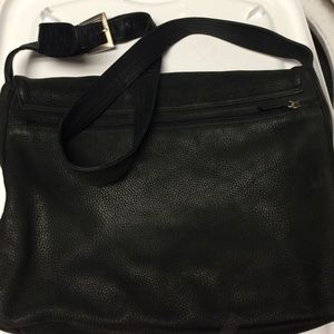 Black leather cross body bag