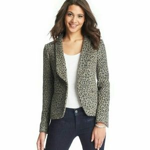 Loft Petite Cheetah Print Shawl Collar Jacket NWT