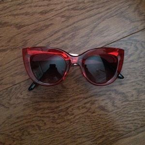 Red cat eye sunglasses