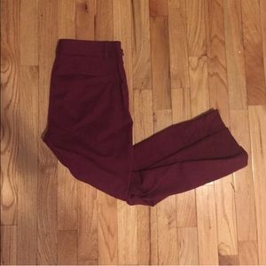 J. Crew minnie pants in dark wine red