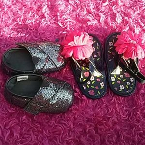2 pair little girl shoes