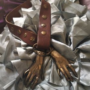 Wrap belt leather with Hands clasps one of a kind