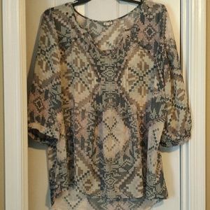 2X sheer Aztec print shirt also listed in bundle