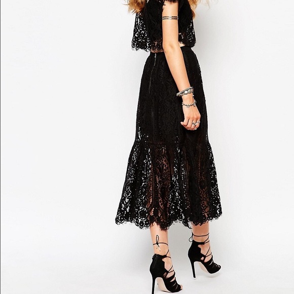 NWOT Free People Angel Rays Black Lace Skirt - Picture 2 of 4