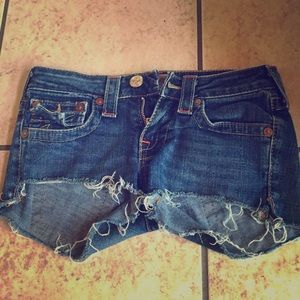 True Religion cutoff jean shorts