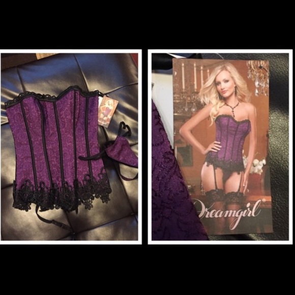 Purple Lace Corset with matching Panty, New w/Tag!
