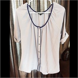 Express Gray with Navy trim loose fitting Top