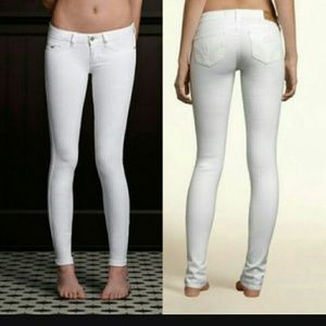 Hollister white skinny jeans