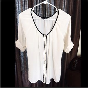 Express White (cream) & Black loose fitted Top