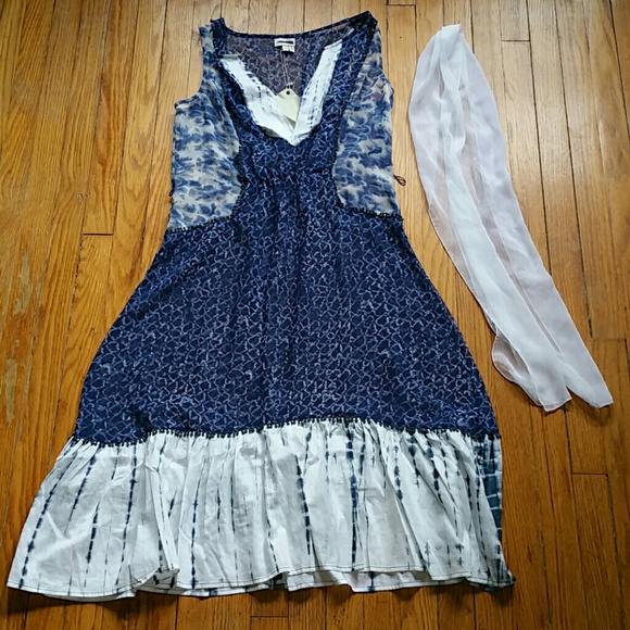 MEADOW RUE ANTHROPOLOGIE Blue Boho Dress