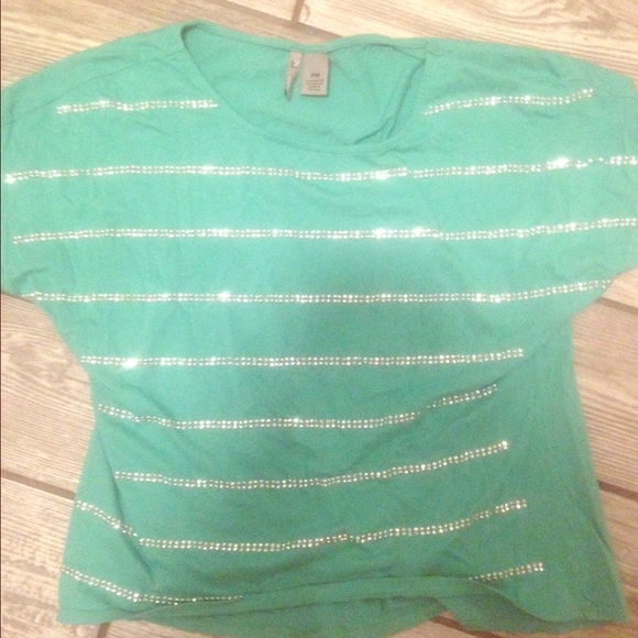 Aqua Colored Boxy Tee