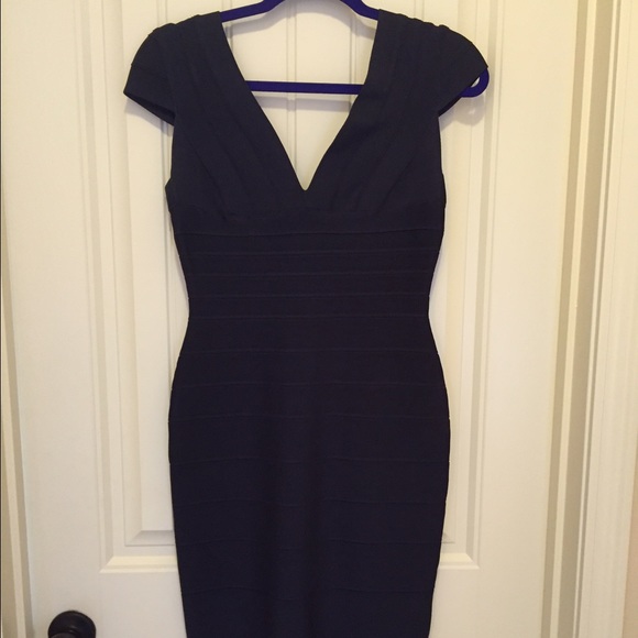 Herve Leger dark blue classic bandage dress - Picture 2 of 4
